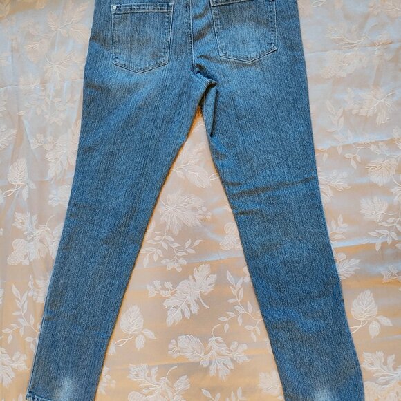 L.e.i. Ashley Louise Skinny Distressed Patchwork Jeans, Junior 15, Like New! - Picture 5 of 5